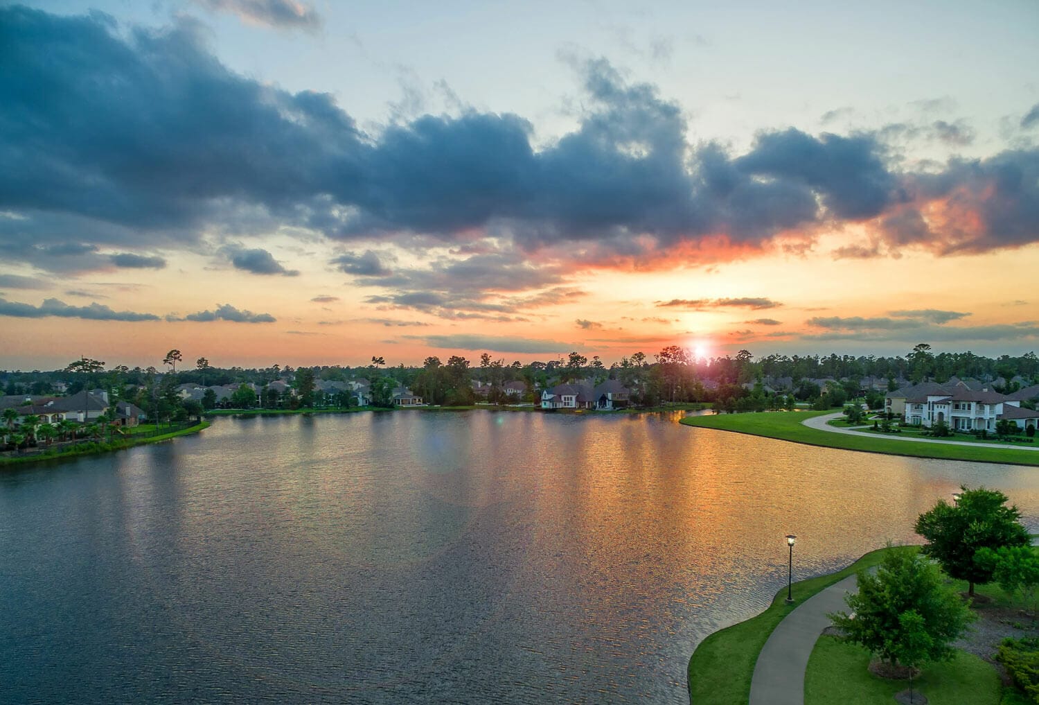 Sunset over The Woodlands