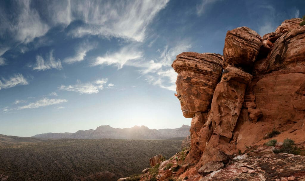 Red Rock Canyon National Conservation area is known for some of the best climbing by famous climbers such as Alex Honnold.