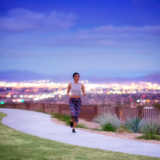 A jogger enjoys a sunset run along a Summerlin trail. Everyone from entrepreneurs to Fortune 500 companies is discovering that the desert is filled with personal and professional growth potential.
